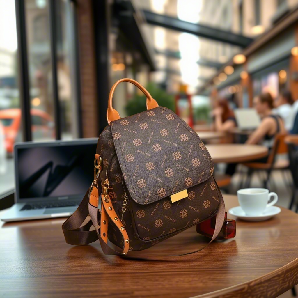 Leather Backpack Vintage - Plecak damski w stylu retro z